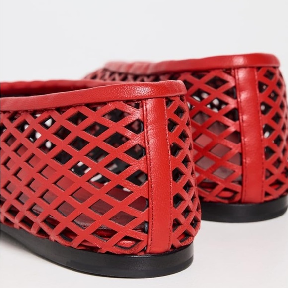 Proenza Schouler Red Tee Perforated Ballet Flats - Picture 5 of 8